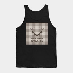 Adventure Awaits Antlers - taupe Tank Top